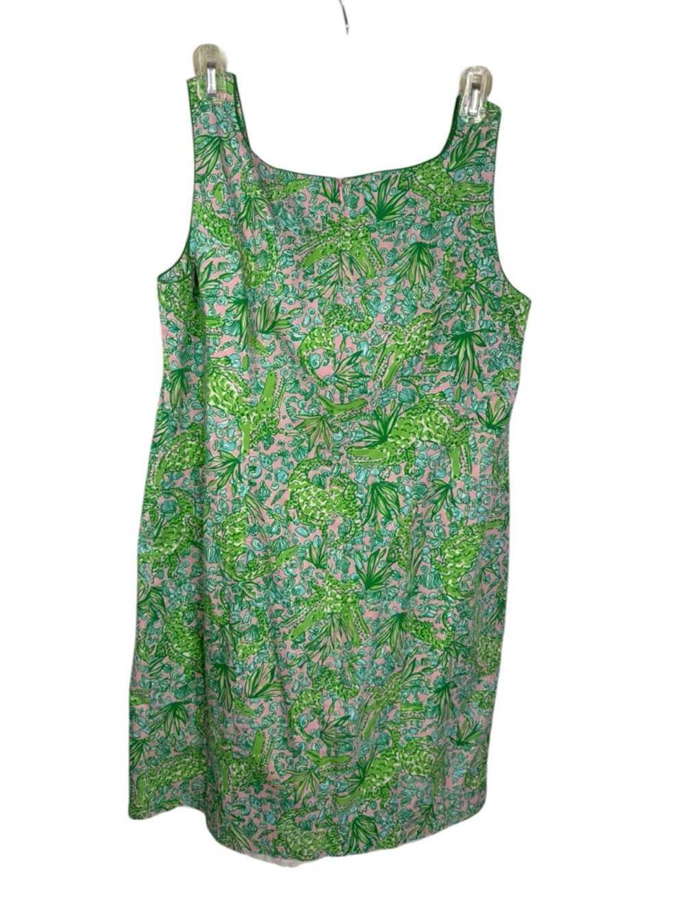 Lilly Pulitzer Simple Shift Dress Gator Pattern, Fully Lined, Cotton size L